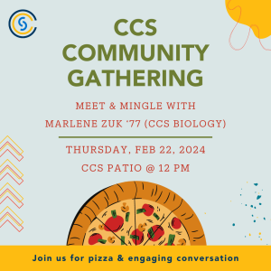 CCS Community Gathering: Meet & Mingle with Marlene Zuk '77 (CCS Biology)