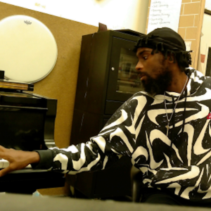 Donavan Walker ‘25 (CCS Music Composition) working in CCS