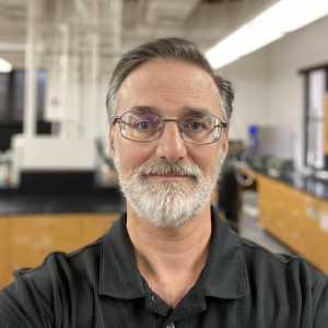 Leroy Laverman ‘99 (UCSB Ph.D. Chemistry) in a UCSB teaching lab, 2025.