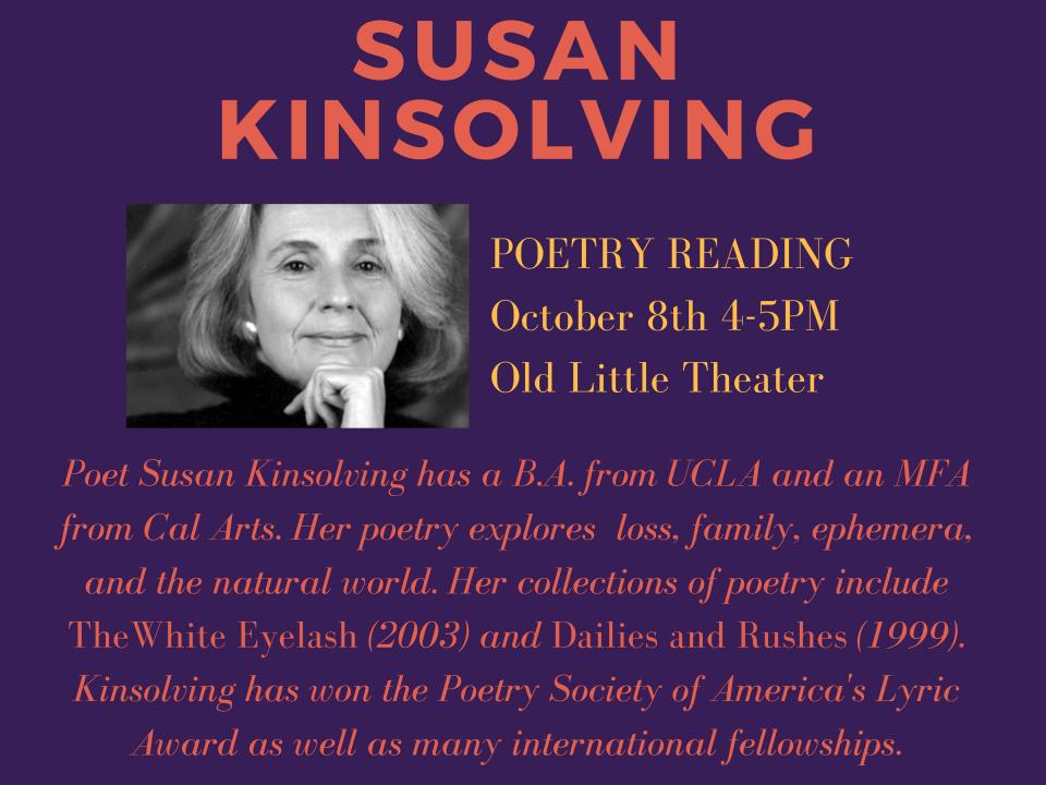 Susan Kinsolving Event Flyer