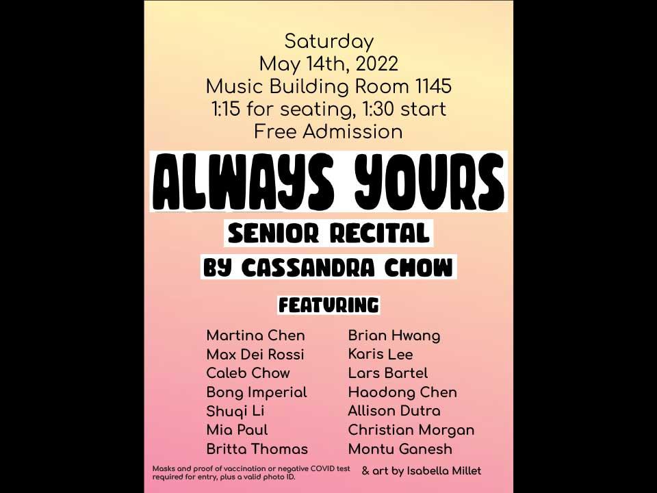 Cassandra Chow '22 (CCS Music Composition) Senior Recital