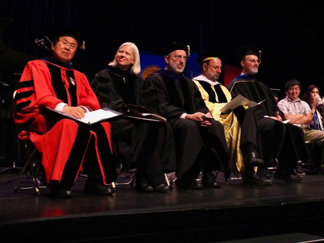 UCSB Chancellor Yang at CCS Commencement; Photo: Will Proctor