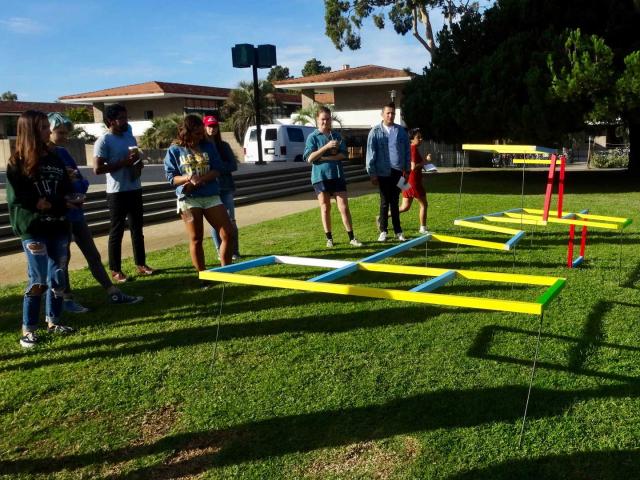 In a cross-listed course between CCS Art and the Art department, students are given the opportunity to install temporary sculptural/spatial artwork on campus.