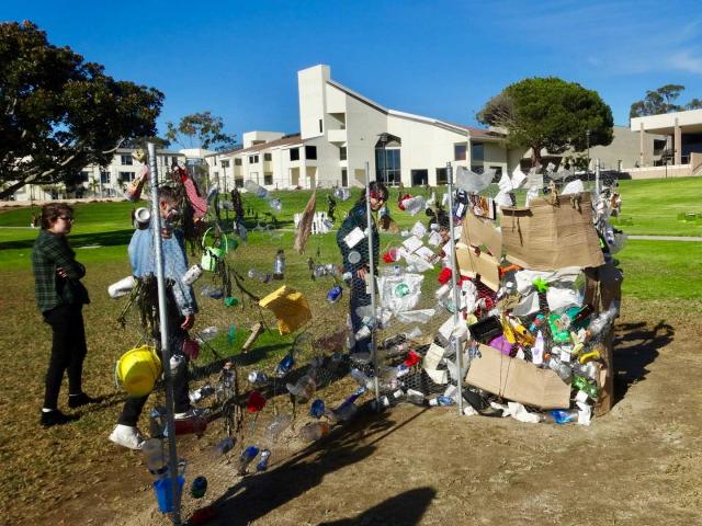 In a cross-listed course between CCS Art and the Art department, students are given the opportunity to install temporary sculptural/spatial artwork on campus.