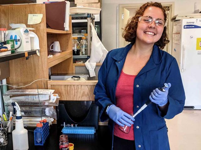 Photo of Shay Ellaboudy in a lab