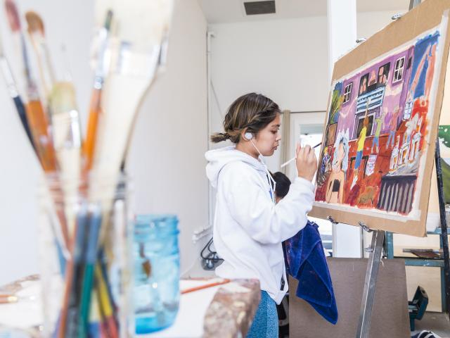 Art students are assigned studio space to help them create their art. Photo by Matt Perko.