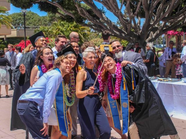 Sara with students at 2018 CCS Commencement