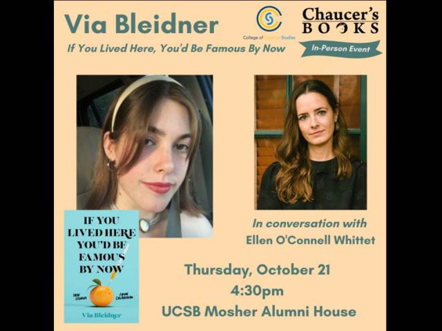 Via Bleidner (If You Lived Here You'd Be Famous by Now: True Stories from Calabasas) in conversation with Ellen O'Connell-Whittet