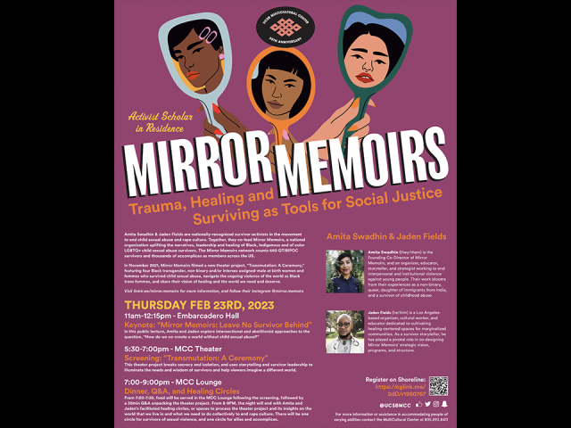 MCC Event Flyer: Mirror Memoirs
