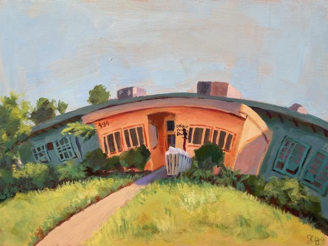 Painting of CCS Building by Sonny Yiu '25 (CCS Art)