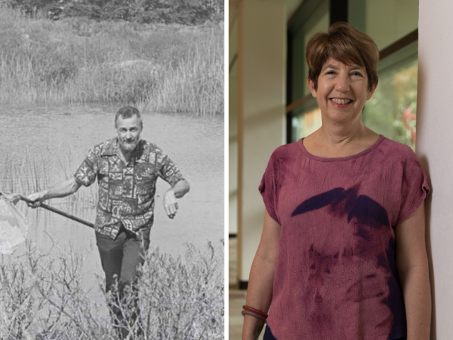 L: Professor Adrian M. Wenner, CCS Provost (1989-1993) ; R: Marlene Zuk '77 (CCS Biology), Regents Professor, Department of Ecology, Evolution and Behavior, University of Minnesota