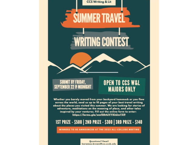 CCS W&L Summer Travel Writing Contest Flyer