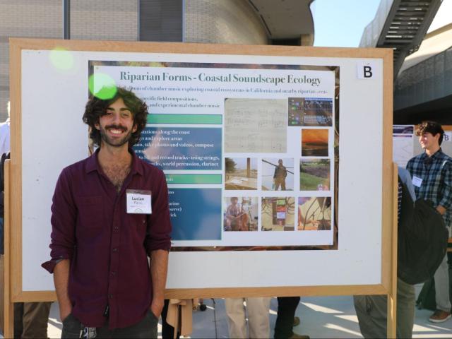 Lucian Parisi ‘24 (CCS Music Composition) (CCS SURF Kelly Fellow) at 2023 CCS RACA-CON Poster Session