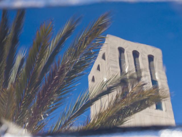 Reflection of UC Santa Barbara Storke Tower