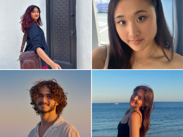 L to R: Amitha Bhat ‘25 (CCS W&L), Editor-in-Chief Caitlyn Lee ‘26 (CCS W&L), Managing Editor Sam Healey ‘26 (CCS W&L), Marketing and Communications Editor Maggie Ugarte ‘26 (CCS W&L), Web and Social Media Editor