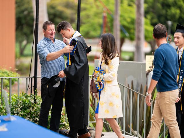 student and family at 2025 CCS Commencement ceremony