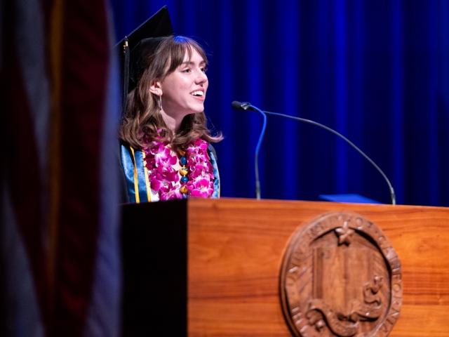 student speaker at 2025 CCS Commencement ceremony