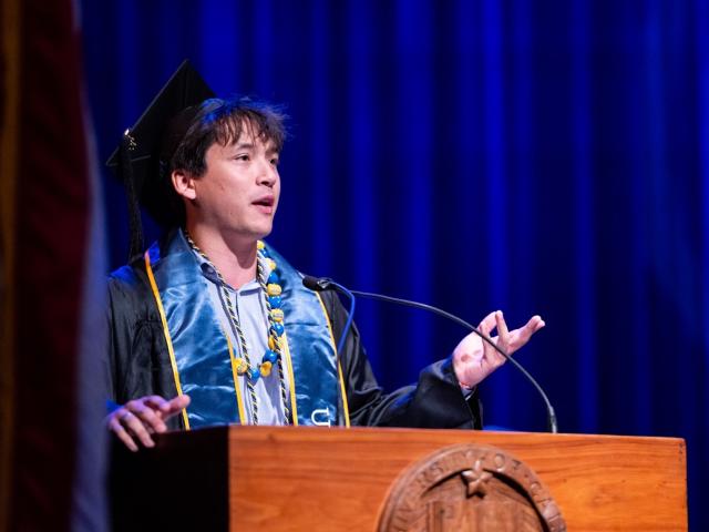 student speaker at 2025 CCS Commencement ceremony