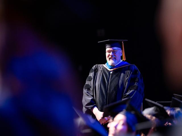 Dean Timothy Sherwood at 2025 CCS Commencement ceremony