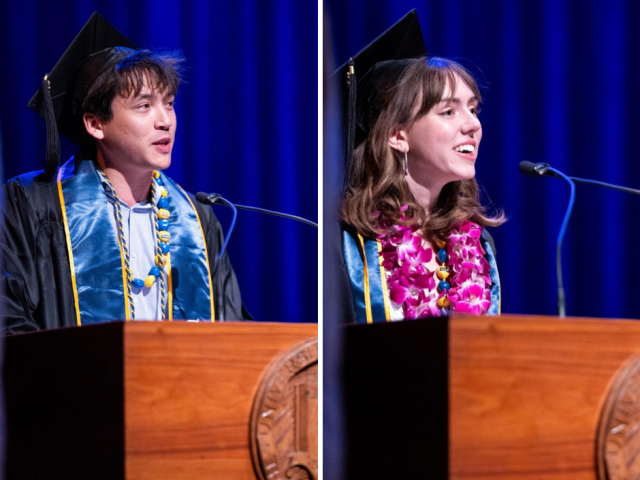 Derek H. Uy ‘25 (CCS Writing & Literature) (L), Amanda Harris ‘25 (CCS Art) (R)