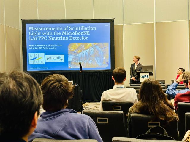 Ryan Chaudoin '26 (CCS Physics) presents at APS Global Summit