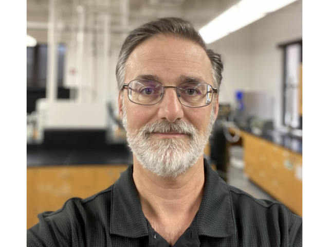 Leroy Laverman ‘99 (UCSB Ph.D. Chemistry) in a UCSB teaching lab, 2025.