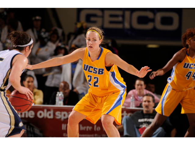 Christine Spencer '10 (CCS Biology) playing for UC Santa Barbara Gauchos women's basketball
