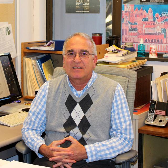 Ömer Eğecioğlu in his office. Photo: Will Proctor